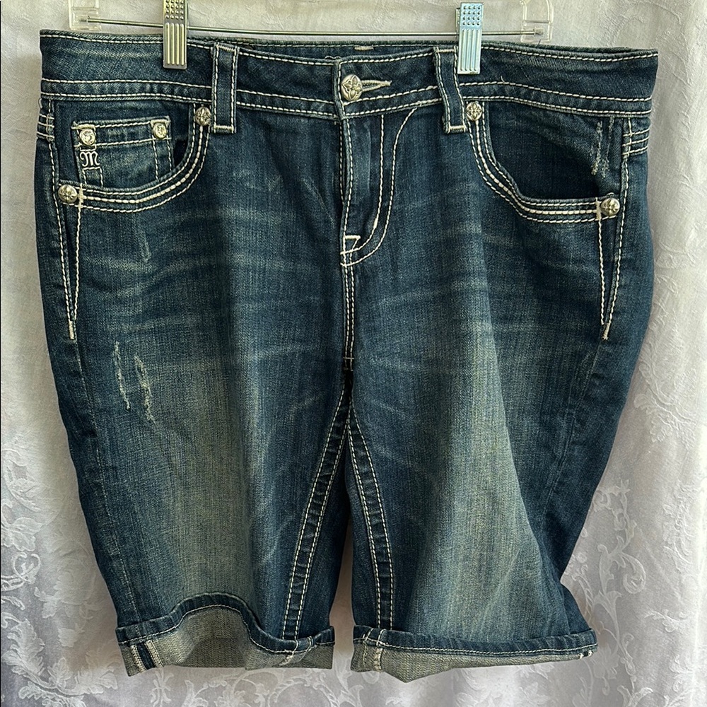 Dark Blue Denim Shorts